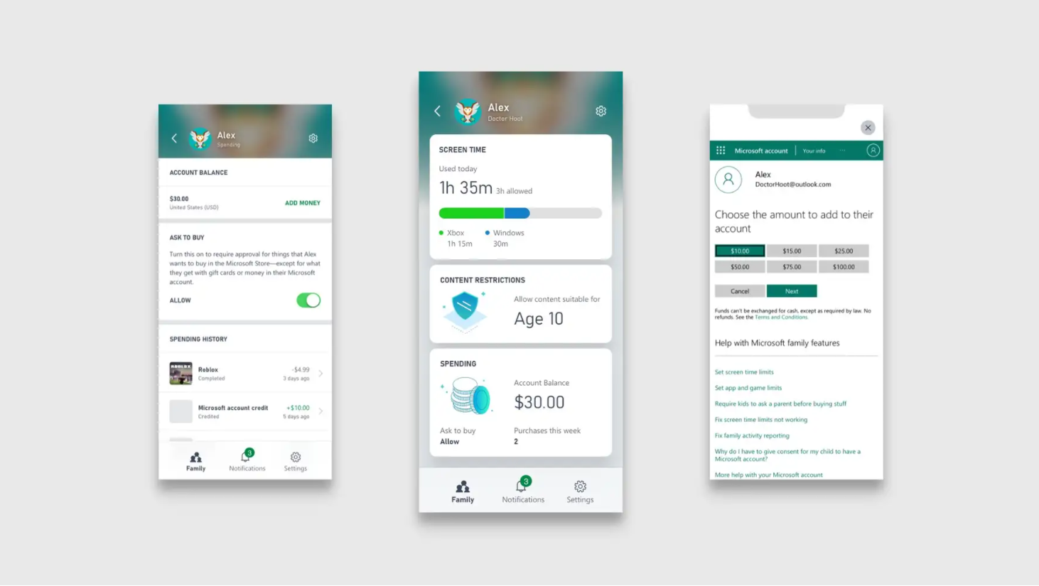 aplicación de Configuración Familiar