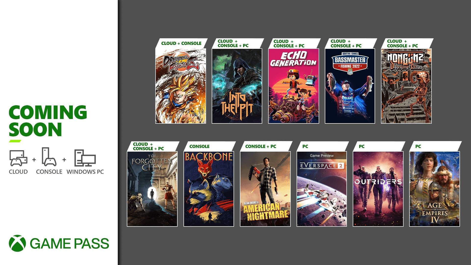 Próximamente en Xbox Game Pass Octubre 20