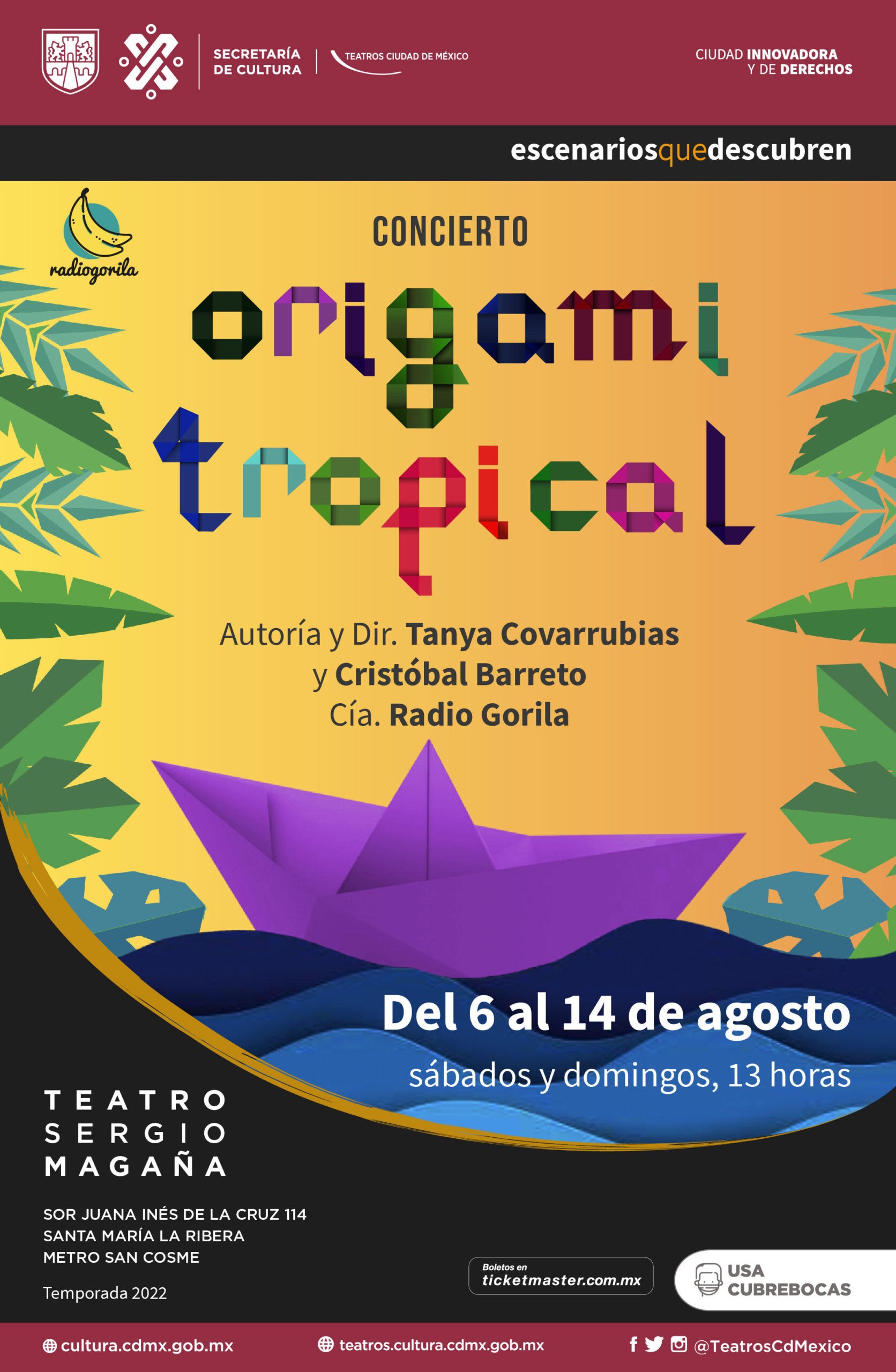 Póster Origami Tropical