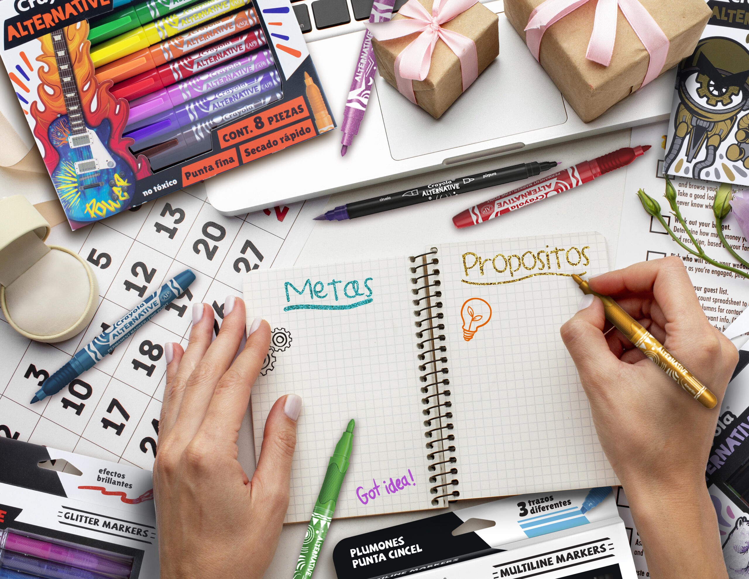 Personaliza tu calendario con Crayola Alternative