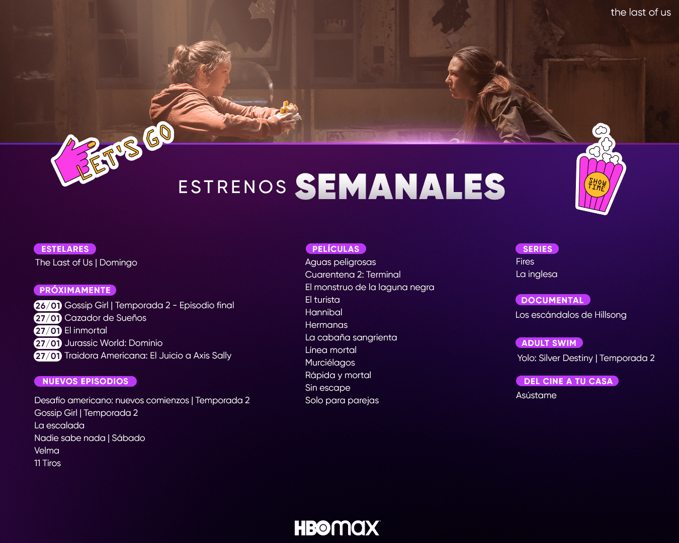 Estrenos semanales del 23 al 29 de enero en HBO Max