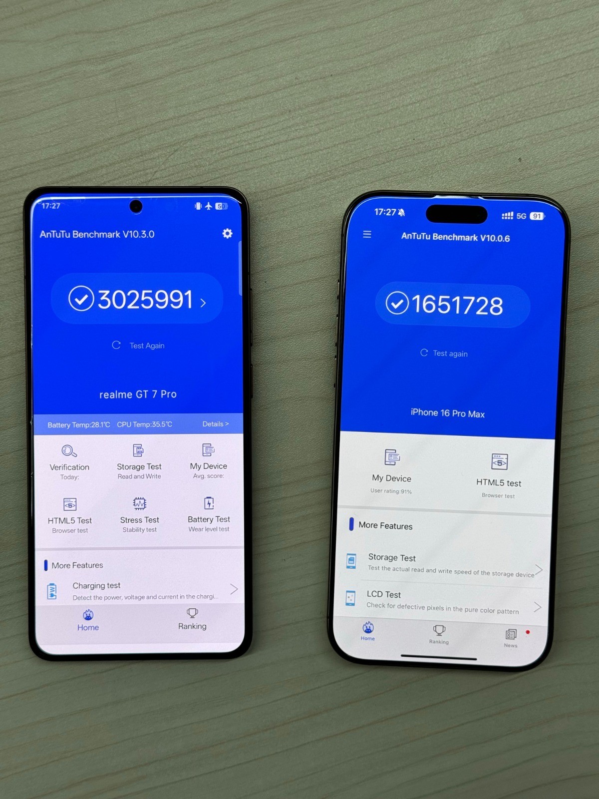 iPhone 16 Pro Max vs realme GT 7 Pro